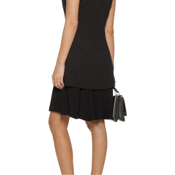 Theory Black Malkan P Winslow Layered Pleated Skirt Dress Size 4 - Picture 7 of 9